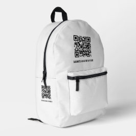 QR-Code Moderne Minimalistische Unternehmensförder Bedruckter Rucksack
