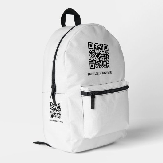 QR-Code Moderne Minimalistische Unternehmensförder Bedruckter Rucksack (Rückseitige Ecke links)
