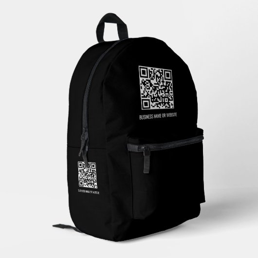 QR-Code Moderne Minimalistische Unternehmensförder Bedruckter Rucksack (Rückseitige Ecke links)