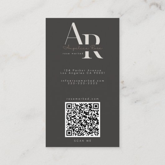 QR-Code Moderne Minimalistische Visitenkarten Visitenkarte (Rückseite)