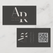 QR-Code Moderne Minimalistische Visitenkarten Visitenkarte (Vorne/Hinten)