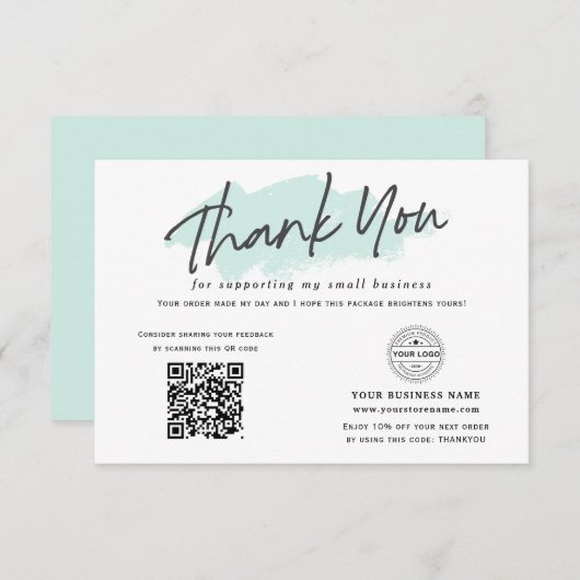 QR-Code Moderne moderne Netzwerke kleiner Unterneh Dankeskarte (Vorne/Hinten)