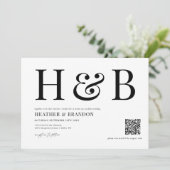 QR Code Moderne Monogramm Hochzeitseinladung Save The Date (Stehend Vorderseite)