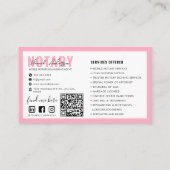 QR-Code | Moderne rosa mobile Notare Visitenkarte (Rückseite)