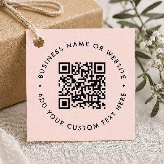 QR-Code | Moderne, rosafarbene Geschäftswelt Geschenkanhänger