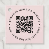 QR-Code | Moderne, rosafarbene Geschäftswelt Geschenkanhänger (Vorderseite)