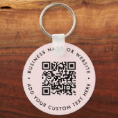 QR-Code | Moderne, rosafarbene Geschäftswelt Schlüsselanhänger (Vorderseite)