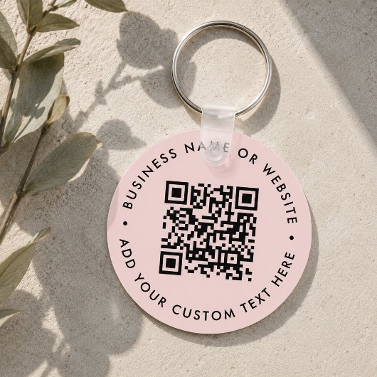 QR-Code | Moderne, rosafarbene Geschäftswelt Schlüsselanhänger