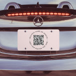 QR-Code | Moderne, rosafarbene Geschäftswelt US Nummernschild<br><div class="desc">Ein einfaches,  benutzerdefiniertes,  rosa QR-Code-Nummernschild in modernem minimalistischem Stil,  das leicht mit QR-Code,  Firmennamen oder Website und benutzerdefiniertem Text aktualisiert werden kann...  #QRcode #licenseplate #business.</div>