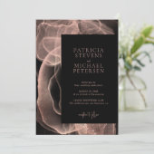 QR-Code Moderne Rose Gold Schwarz Einladung (Stehend Vorderseite)