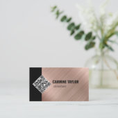 QR Code Moderne Rose Gold Visitenkarte (Stehend Vorderseite)