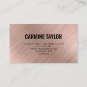 QR Code Moderne Rose Gold Visitenkarte (Rückseite)