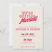 QR-Code Moderne rote Farbenfrohe Witzbold Einladung (Vorderseite)