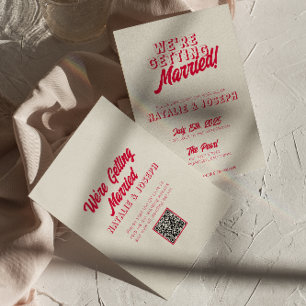 QR-Code Moderne Rote Farbige Lustige Verspielte Ho Einladung