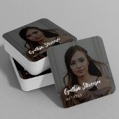 QR CODE Moderne Schauspielerin berufliches Foto Quadratische Visitenkarte