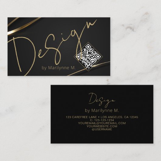 QR Code Moderne schicke Design Business Card Visitenkarte (Vorne/Hinten)