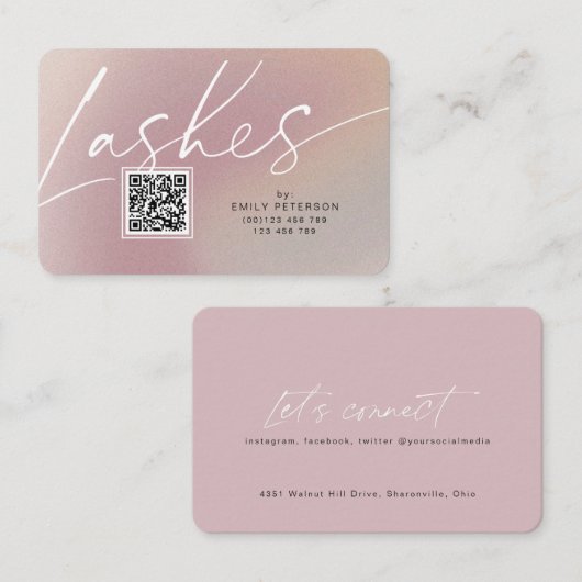 QR-Code moderne schicke, stilvolle lasche Visitenk Visitenkarte (Vorne/Hinten)
