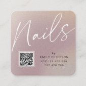 QR-Code moderne schicke, stilvolle Nägel Quadratische Visitenkarte (Vorderseite)