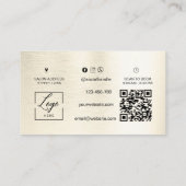 Qr-Code Moderne Schrift Glasiert weiß Wimpern Visitenkarte (Rückseite)