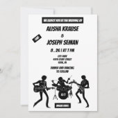 QR Code Moderne Schwarz- und Withe-Musikhochzeit Einladung (Vorderseite)