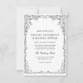 QR-Code Moderne Schwarz/Weiß-Minimal-Hochzeit Einladung (Vorderseite)