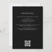 QR-Code Moderne Schwarz/Weiß-Minimal-Hochzeit Einladung (Rückseite)
