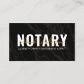 QR-Code | Moderne schwarze Marmormetalle - Notar Visitenkarte (Vorderseite)