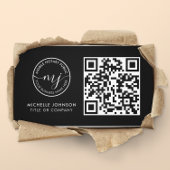 QR-Code Moderne schwarze Notarkarte Visitenkarte