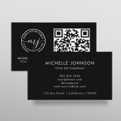 QR-Code Moderne schwarze Notarkarte Visitenkarte