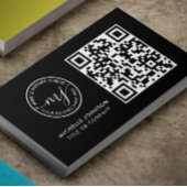 QR-Code Moderne schwarze Notarkarte Visitenkarte