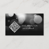 QR-Code Moderne schwarze Visitenkarte (Vorderseite)