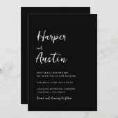 QR Code Moderne Skripthochzeit Einladung (Vorne/Hinten)