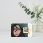 QR-Code Moderne, stilvolle Foto für die Goldbindun Visitenkarte (Stehend Vorderseite)