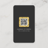 QR-Code Moderne, stilvolle Vernetzung mit Gold-Sca Visitenkarte (Vorderseite)