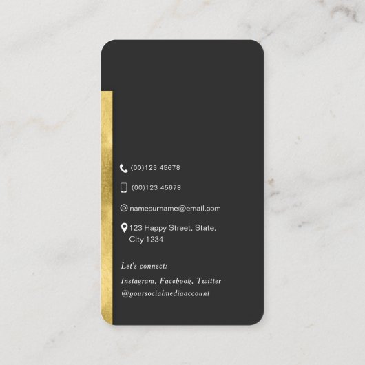 QR-Code Moderne, stilvolle Vernetzung mit Gold-Sca Visitenkarte (Rückseite)