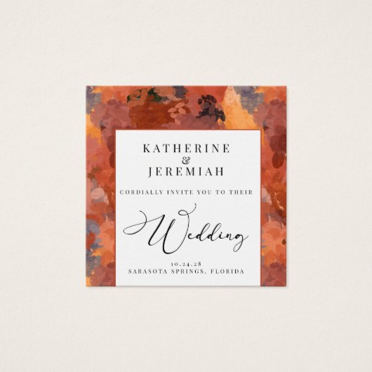 QR Code Moderne Terracotta Boho Hochzeitseinladung (Vorderseite)