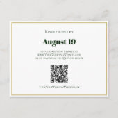 QR Code Moderne Tropenleaf Gold Beach Hochzeit Begleitkarte (Vorderseite)