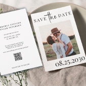 QR CODE Moderne Typografie Foto Hochzeit Save The Date