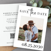 QR CODE Moderne Typografie Foto Hochzeit Save The Date