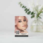 QR Code Moderne Visitenkarten für Makeup-Künstler Visitenkarte (Stehend Vorderseite)