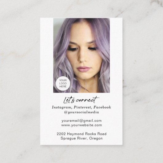 QR Code Moderne Visitenkarten für Makeup-Künstler  Visitenkarte (Rückseite)