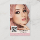 QR Code Moderne Visitenkarten für Makeup-Künstler Visitenkarte (Vorderseite)
