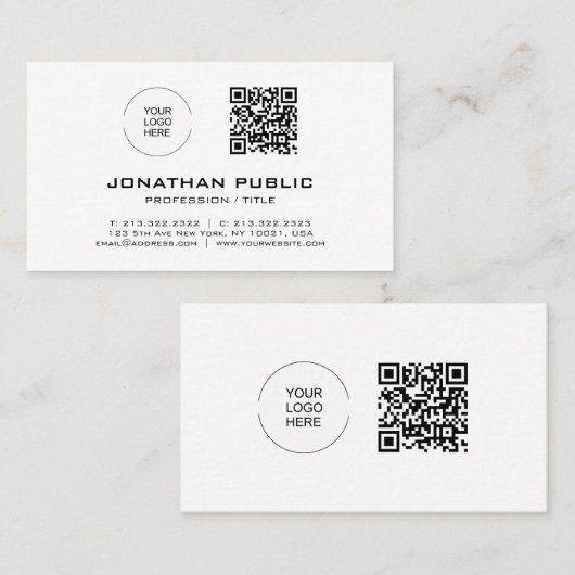 QR-Code Moderne Vorlage Eleganter Barcode-Trend Visitenkarte (Vorne/Hinten)