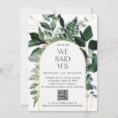 QR-Code, Moderne Wassergärten-Hochzeit Ankündigung (Vorderseite)