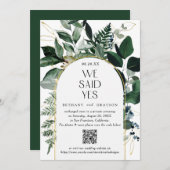 QR-Code, Moderne Wassergärten-Hochzeit Ankündigung (Vorne/Hinten)