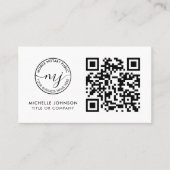 QR-Code Moderne weiße Notarkarte Visitenkarte (Vorderseite)