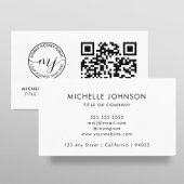 QR-Code Moderne weiße Notarkarte Visitenkarte