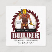 QR Code Moderner Baumeister Beruflich Quadratische Visitenkarte (Vorderseite)