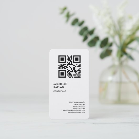 QR-Code Moderner Beruflicher Exklusiv-Code Visitenkarte (Stehend Vorderseite)