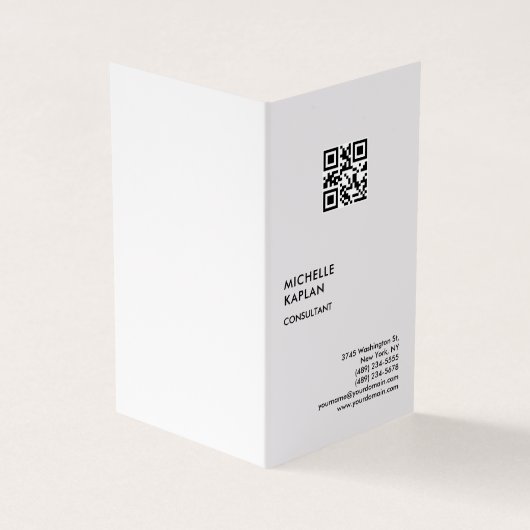 QR-Code Moderner Beruflicher Exklusiv-Code Visitenkarten (Vorderseite)